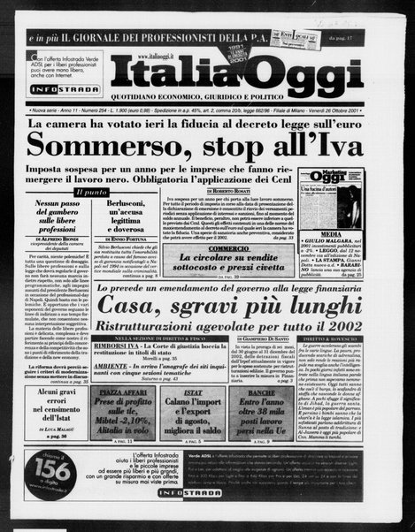 Italia oggi : quotidiano di economia finanza e politica